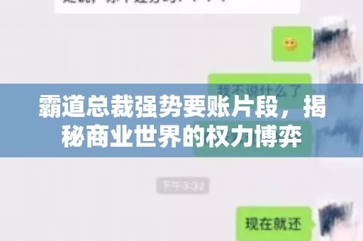 霸道总裁强势要账片段，揭秘商业世界的权力博弈