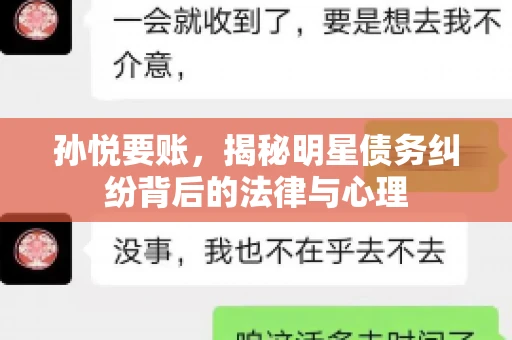 孙悦要账，揭秘明星债务纠纷背后的法律与心理